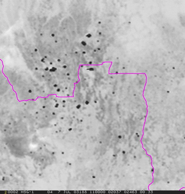 Fires (Hot Spots) Kongo Angola Channel 04 (3.9 µm) Channel 09 (10.