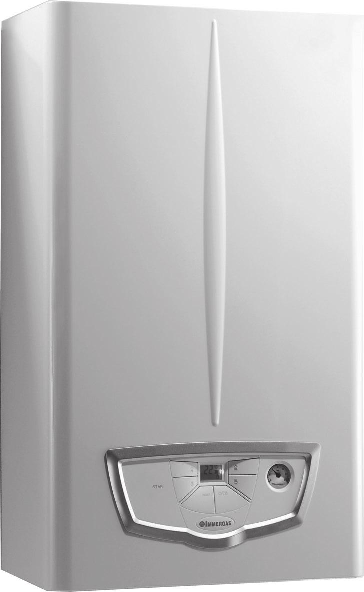 Small wall-mounted open chamber, conventional flue instant boiler. General features.