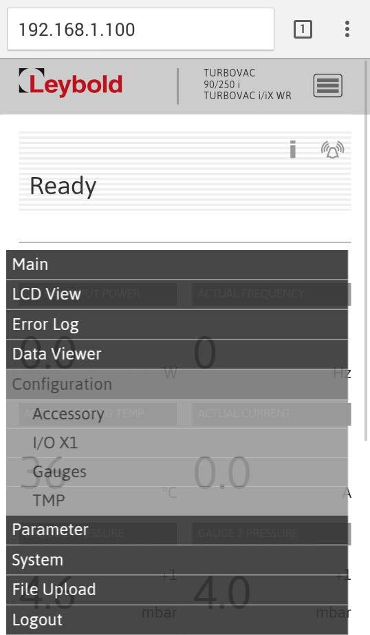15 Webserver views: Accessory setting You may