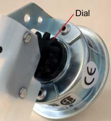 The sensitivity of the pressure switch can be adjusted by turning the dial inside of the receptacle (see picture on the right).