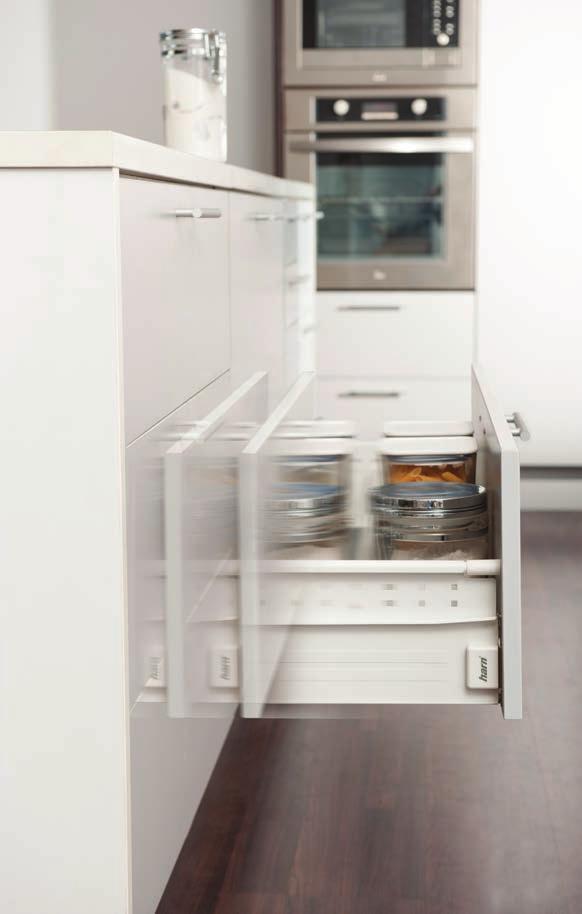 Stylish and Versatile Impaz is the most versatile drawer runner system. The drawer sides come in four heights and six lengths to suit various storage requirements.