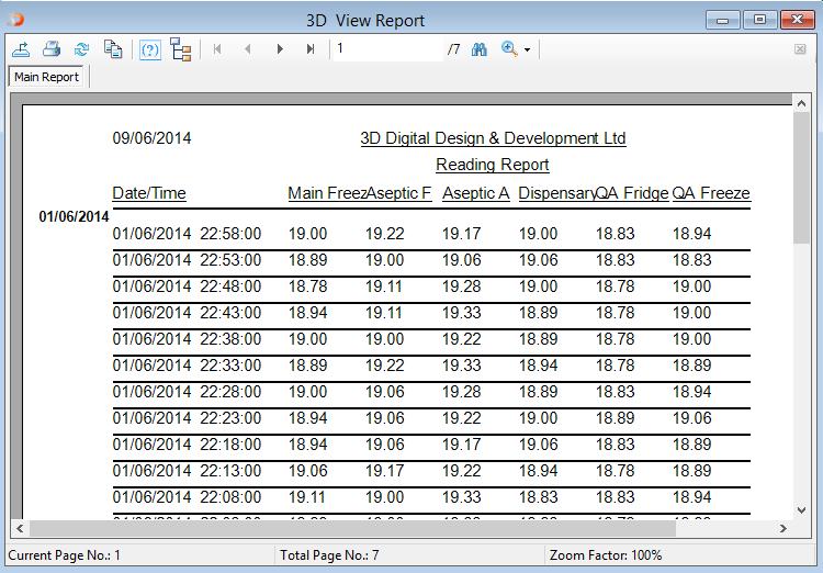 Reading Report The following screen will be displayed: The 3D Digital Design & Development Ltd is the company name and therefore can be changed see File Menu instructions.