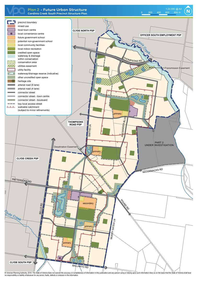 (Refer Appendix G) 8 CARDINIA CREEK SOUTH PRECINCT STRUCTURE PLAN March 2018 Victorian Planning Authority, 2018.