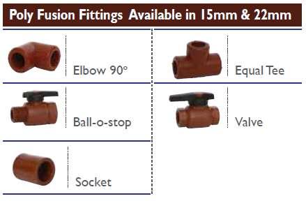 POLY PIPES & FITTINGS The material used complies with the