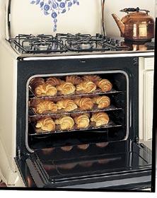 Cooking times are reduced up to 25%, and you can bake five racks* of cookies / three racks of muffins perfectly at consistent temperatures. Procedures are fully explained in the owners manual.