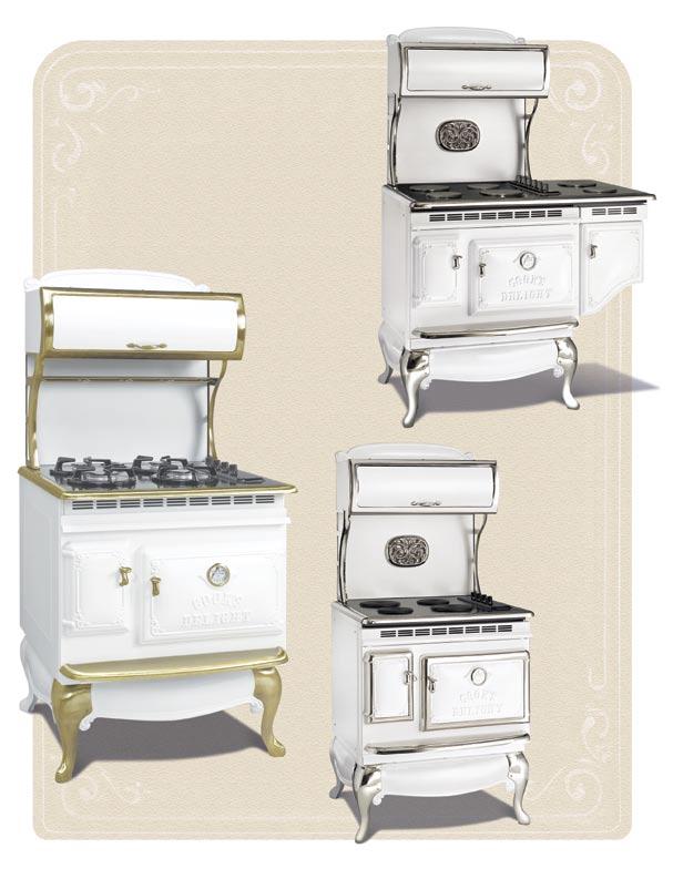 1860 All Gas 1870 with Electric Oven Four Burner Range shown in White with Gas Cooktop.