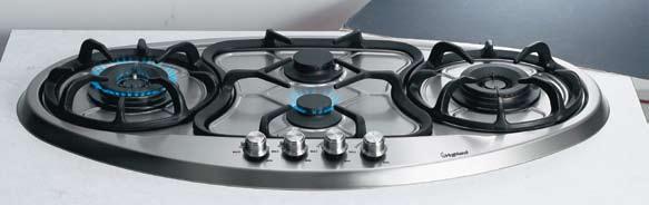 MJ wok burners Flame failure safety device Automatic under knob ignition Dual fuel cooktop >