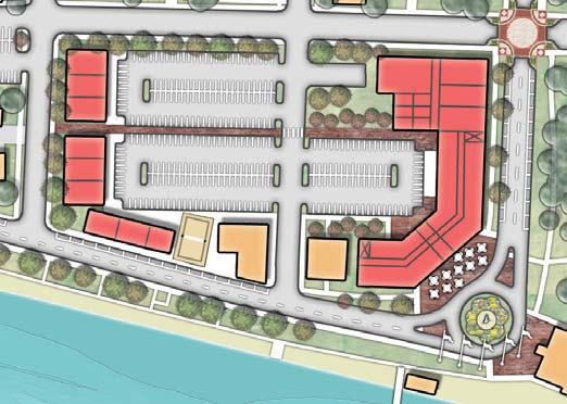 Additional surface parking would be provided east of the new center, between Minnesota and Summit Avenues, with auxiliary parking to the north.