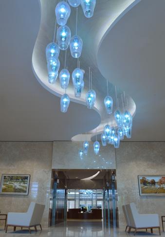 Briarpark design was created using blown glass lighting