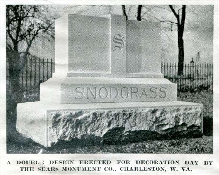 (photo caption) The Snodgrass monument is A double design erected