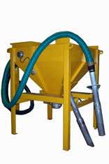 High Power Vacuum - separating hopper Preseparator under vacuum by way of HPV COMPACT Suction units. Constructed of sheet steel of large thickness, quadrangular in form with a pyramid shaped hopper.