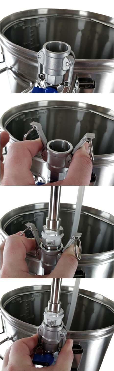 5. FITTING THE CAMLOCKS TOGETHER Recirculation is something that can be done easily using the pump that is built into this model of BrewZilla.