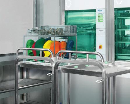 The rack s upward-fl owing water column achieves an excellent cleaning result.