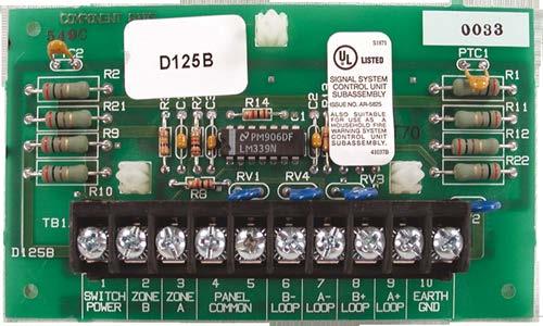 Use with a D132A Smoke Detector Reversing Relay Module for smoke detectors with integrated sounders D125B Dual Class B Initiating Module Provides two separate NFPA Class B (Style B) powered detector