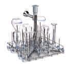 GW2045, GW1060, GW4060, GW3060 AND GW4090 WASHING ACCESSORIES INJECTION TROLLEYS NARROW-NECKED GLASSWARE LM20DS 20-position universal flask washing trolley in stainless steel with 20 spigots and
