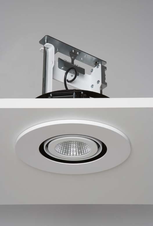 of the optical system ensures protection of COB during installation and cleaning as well as an even distribution of the light beam Subtle trim design for integration into the ceiling Sharp luminaires