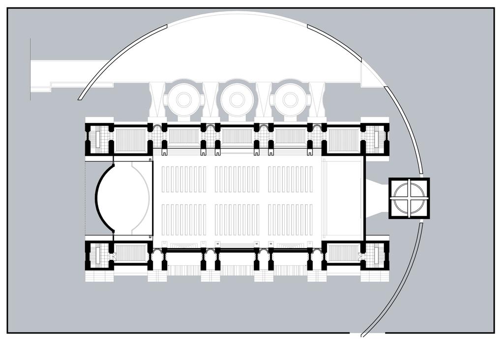 Triforium Floor Plan Open to below Triforium Stair As one enters the building through one of the piers he is first encountered with a transition space, a narthex with low ceilings and a low level of