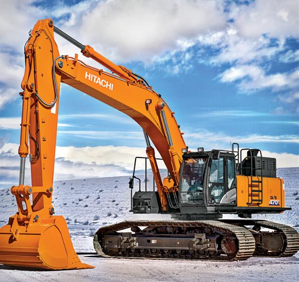 ZAXIS DASH-6 PRODUCTION-CLASS EXCAVATORS EFFICIENT n Step positioning on the track frame and walkway on the upperstructure allow for easy access around the machine while maintaining