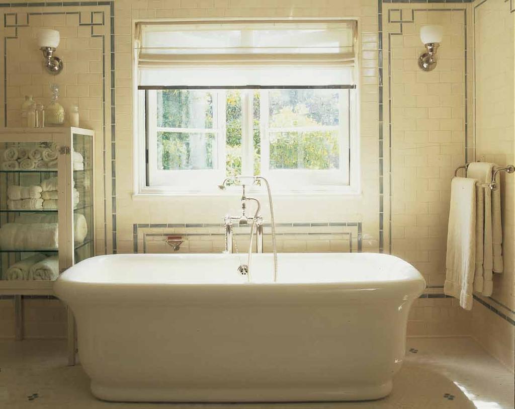 A long, deep soaking tub. Soft bath sheets close at hand.