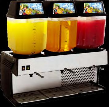 JUICE DISPENSERS SLUSH MACHINES Crystal clear polycarbonate, durable 14 litre bowls, individually removable