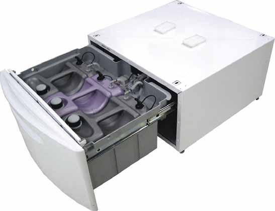 Introduction The new GE Profile SmartDispense TM Pedestal has the following features: SmartDispense Technology SmartDispense pedestal holds up to 6 months of detergent and dispenses the right amount,