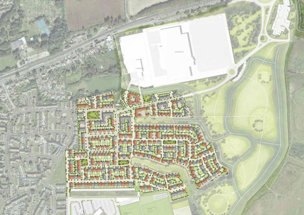 Housing and community Residential Site Layout The overall illustrative layout for the residential part of the site will provide the following: IKEA 600 new dwellings Neighbourhood centre A high