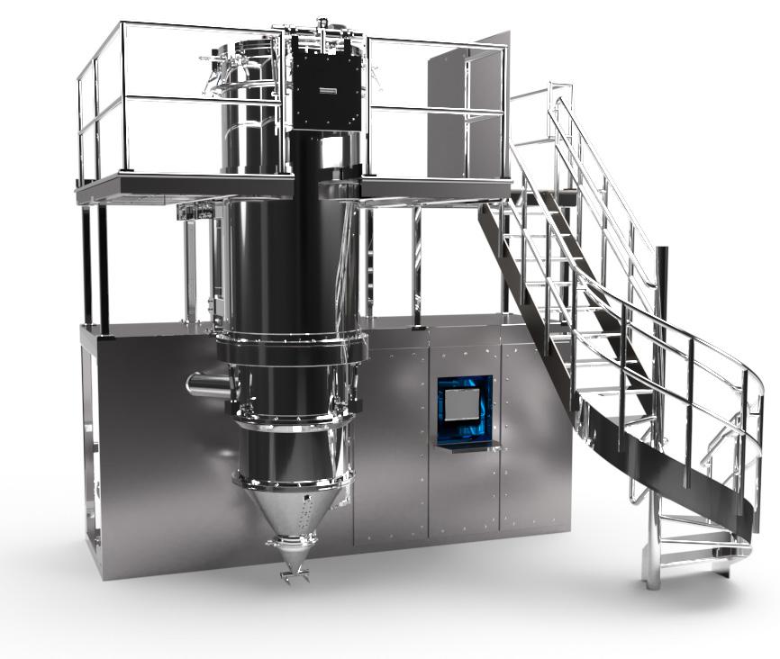 Additional features include: Model 050+ can easily increase capacity by adding modules Feedstock handling system with nozzle clog detection and optional feedstock scale Swing