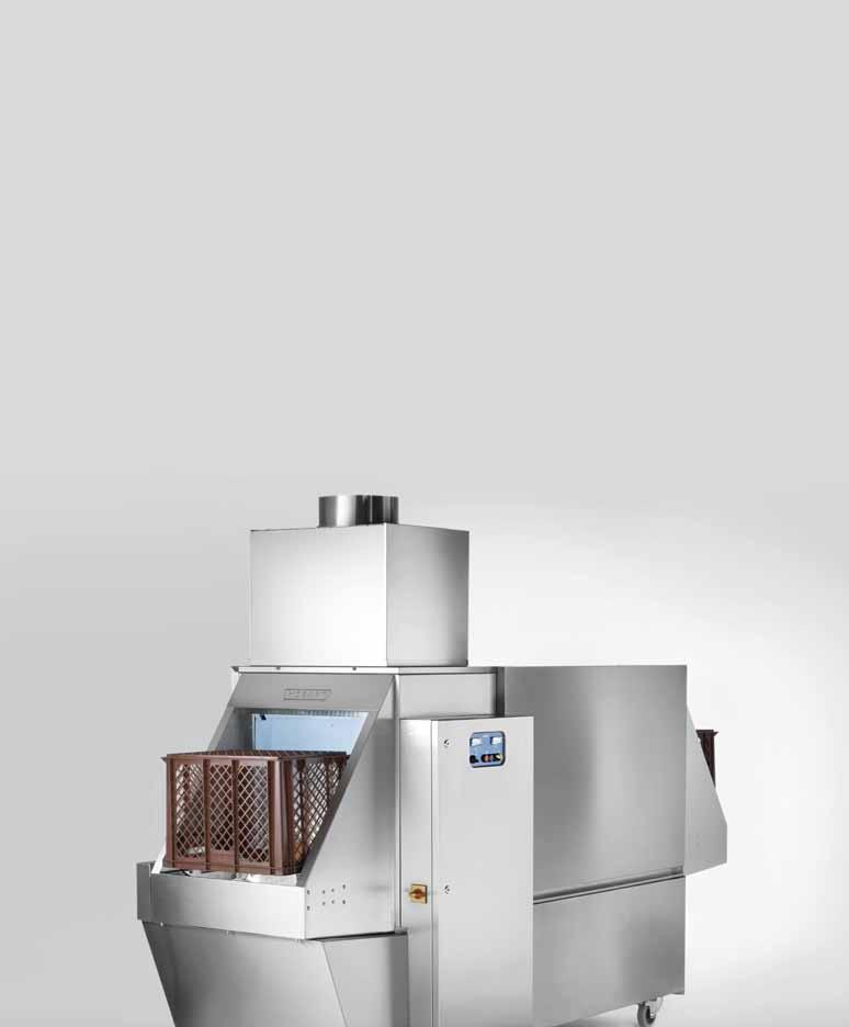 GeschirrSPÜLMASCHINE CONTAINER WASHER PROFI FUX-C AMX EFFICIENT RELIABLE INNOVATIVE POWERFUL AND ECONOMICAL Large numbers of containers and racks need to be cleaned every day at bakeries and butcher
