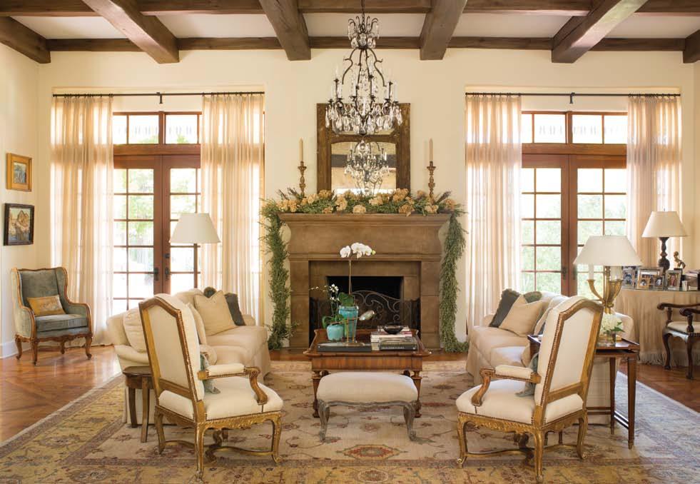 The homeowners love of antiques inspired the design of the interior spaces.