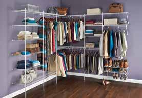 SuperSlide shelving is perfect for applications where clothing is stored: Hang rods allow hangers to slide freely Corner shelves and rounder bars maximize space in