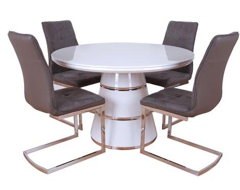 7 Shown in white with Glendale chair Round Dining Table & Chairs
