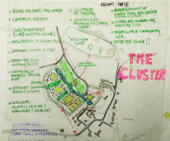 HANDS ON PLANNING: THE CLUSTER 1 Central green space and landscape to be retained 2 Include sustainable drainage and water features such as suds/ reedbeds 3 1 2 5 6 3 4 5