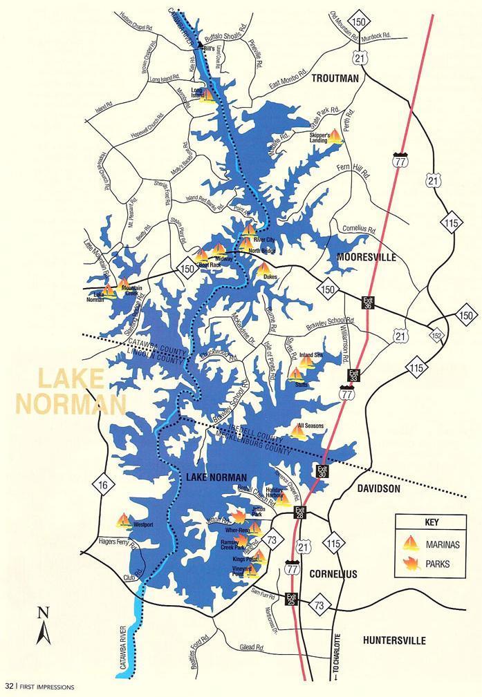 5.7 LAKE NORMAN In 1963, Duke Power created Lake Norman, the largest manmade body of fresh water in North Caroline when it built Lake Norman the Cowans Ford Dam on the Catawba River.