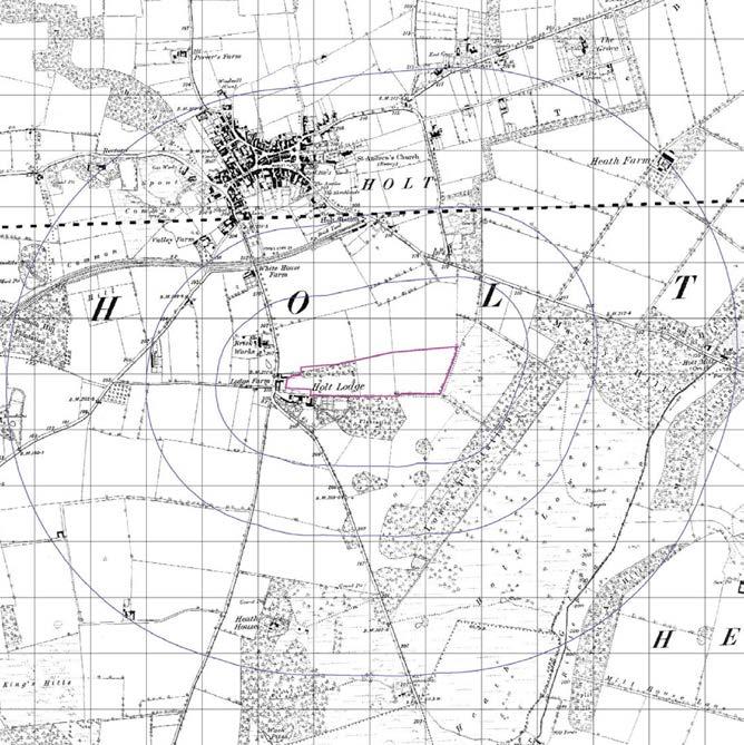 The 1907 map indicates the development of the A148 which has been extended east from Holt heading towards High