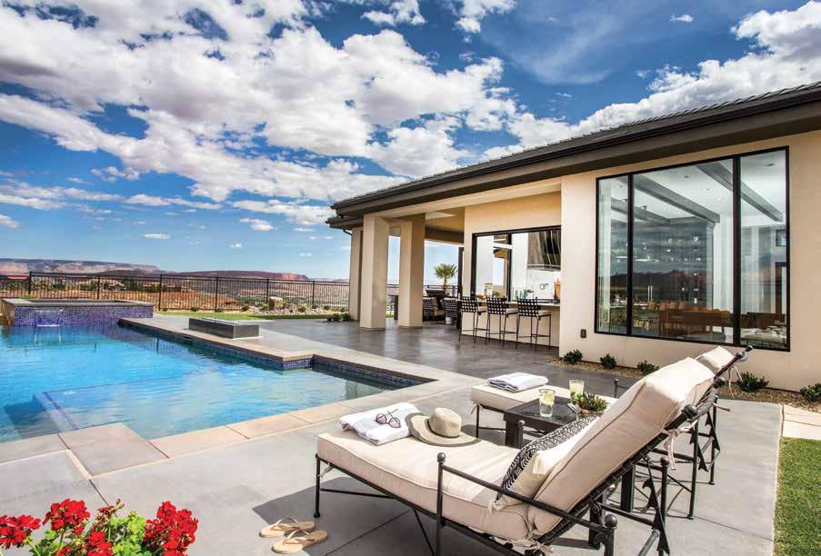Inspired by the site, Anderson positioned the house to capture sweeping views and provide space for patios and a pool that dramatically expands the home s livability.