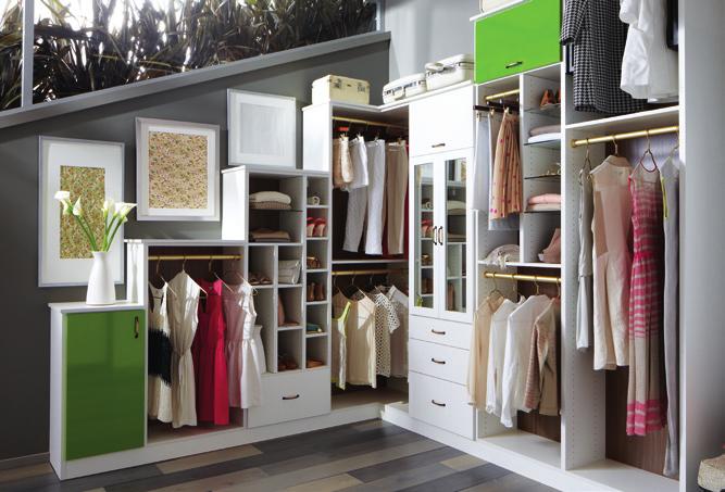 Walk-in bedroom closet in Bellissima White with