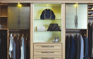 INNOVATIVE FRONTS AND SURFACES California Closets offers a variety of fronts and countertops that are gorgeous and provide a new