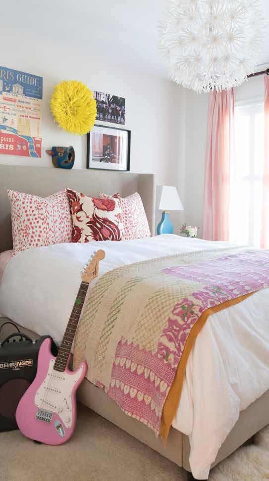 Though Tharpe and her husband lived in their home for a year before renovating, the designer went ahead and decorated her two young daughters bedrooms including her oldest s shown here early on.