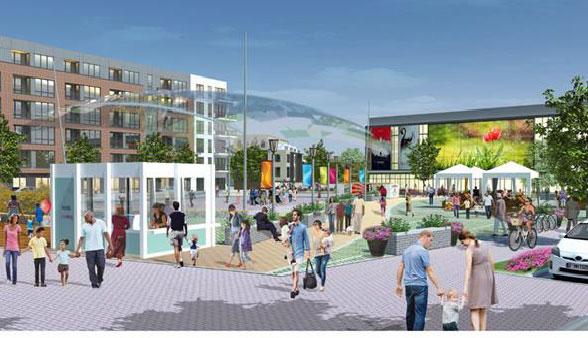 SF of retail space and 50,000 SF of public space.