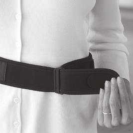 Wrap belt around waist, Velcro facing away from