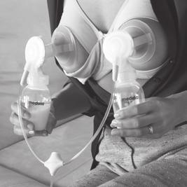 Using Freestyle For double pumping 1 2 1. Center the assembled breastshields over your nipples. 2. Press the on/off button to start pumping.