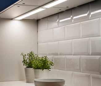 STRÖMLINJE LED countertop lighting Matches your cabinet sizes in a slim design with more lumen output and easy installation. Contains built-in LED light source.