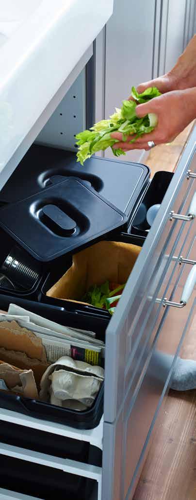 Pull-out functions can help make recycling and composting less of a