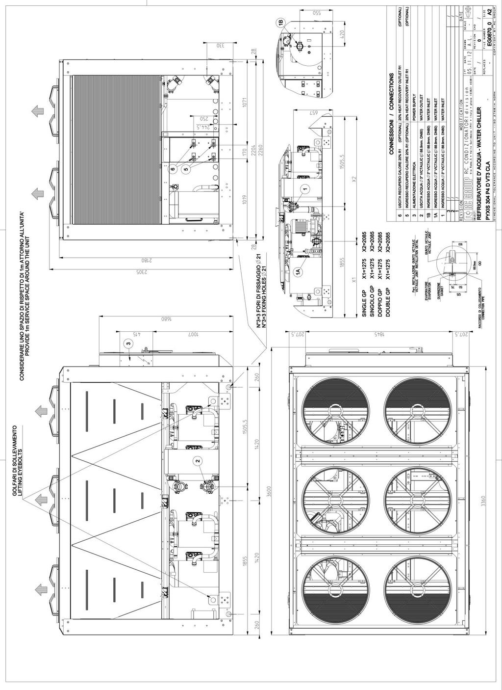 MACHINE DRAWINGS Dimensions in mm SIZE VT3, mod.