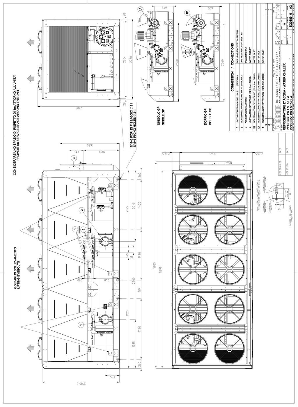 MACHINE DRAWINGS Dimensions in mm SIZE VT5, mod.