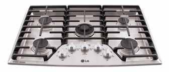 For those who prefer to cook with gas, premium knobs with blue LED backlighting show you exactly which burners are in use.
