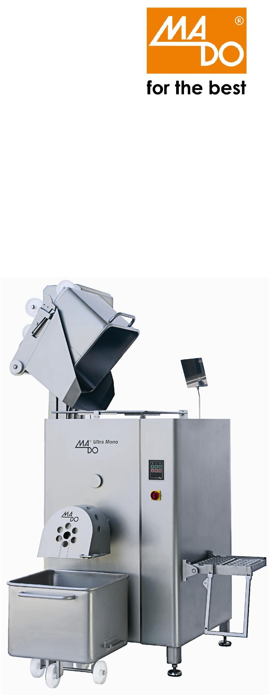 ULTRA MONO MEW 731 E130 Automatic Mixer Grinder 400V, 50 Hz, three-phase, 50 A inert PW 15,0 kw /19,0 kw, MD 1,5kW Also available with lifting device for loading carriage 200 l.