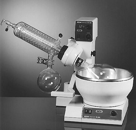 Distillation with a Rotary Evaporator 4 Advantages of the rotary evaporator (compared with static apparatus) With a vacuum rotary evaporator you can carry out single-stage distillation runs quickly