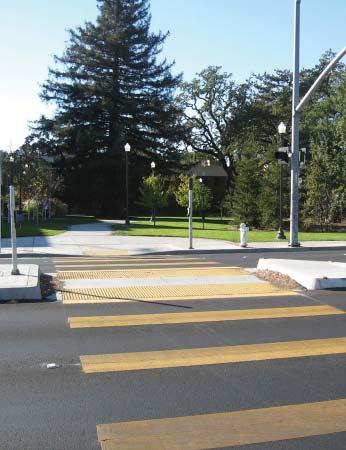 and landscaping. B. To improve pedestrian safety along the corridor. C.