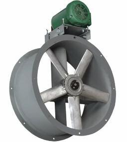 IN-LINE FANS AIB BELT DRIVE TUBEAXIAL FANS FEATURES & BENEFITS Spark resistant, cast aluminum airfoil axial impeller Heavy duty welded steel and angle ring construction Baked polyester powder coat